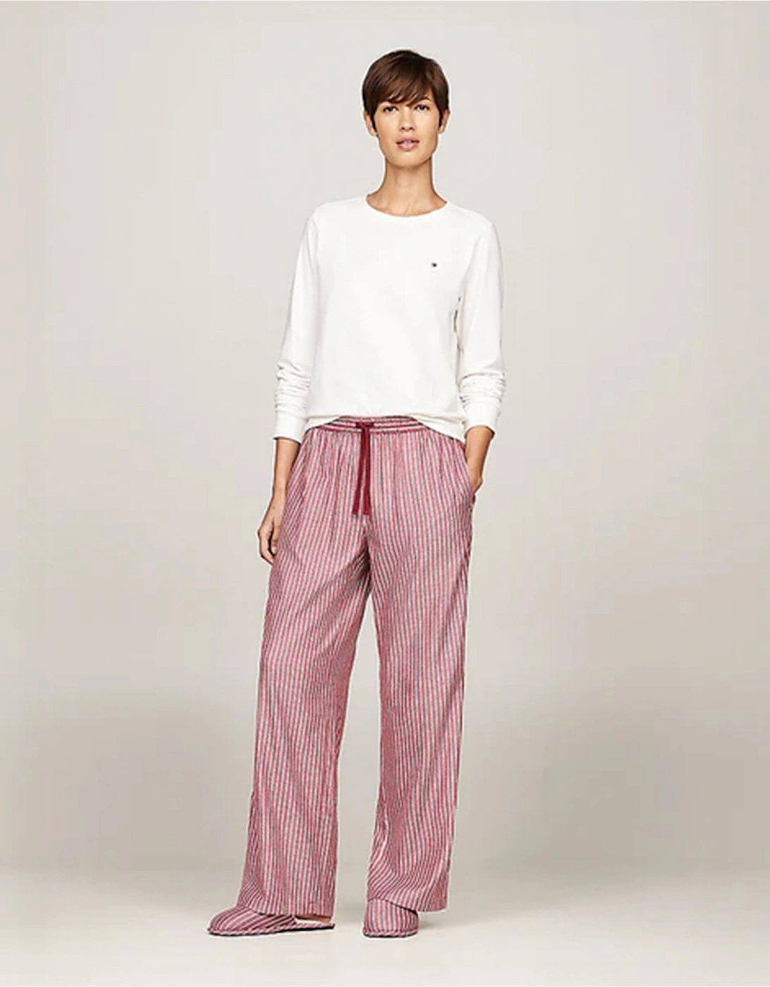 ORIGINAL Womens Flannel Pan Ivory/Pinstripe Rouge