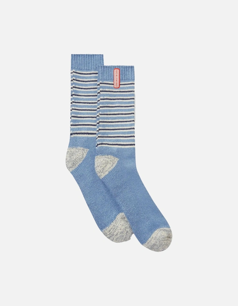 Oby Bamboo Stripe Socks Blue