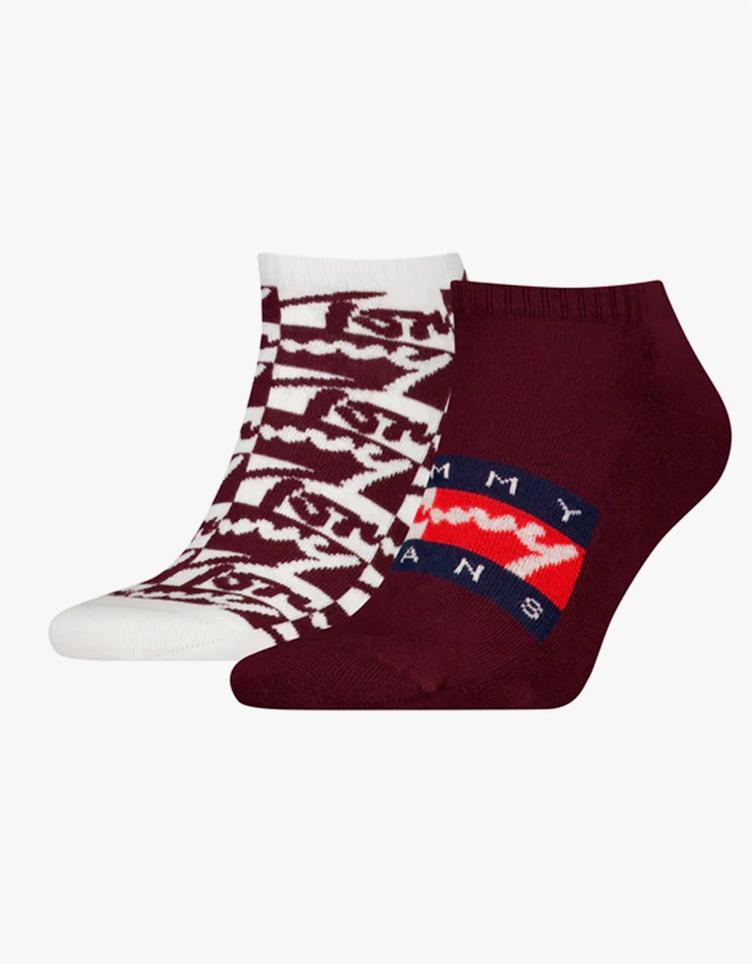 2 Pack Trainer Graffiti Mens Ankle Socks Red, 5 of 4