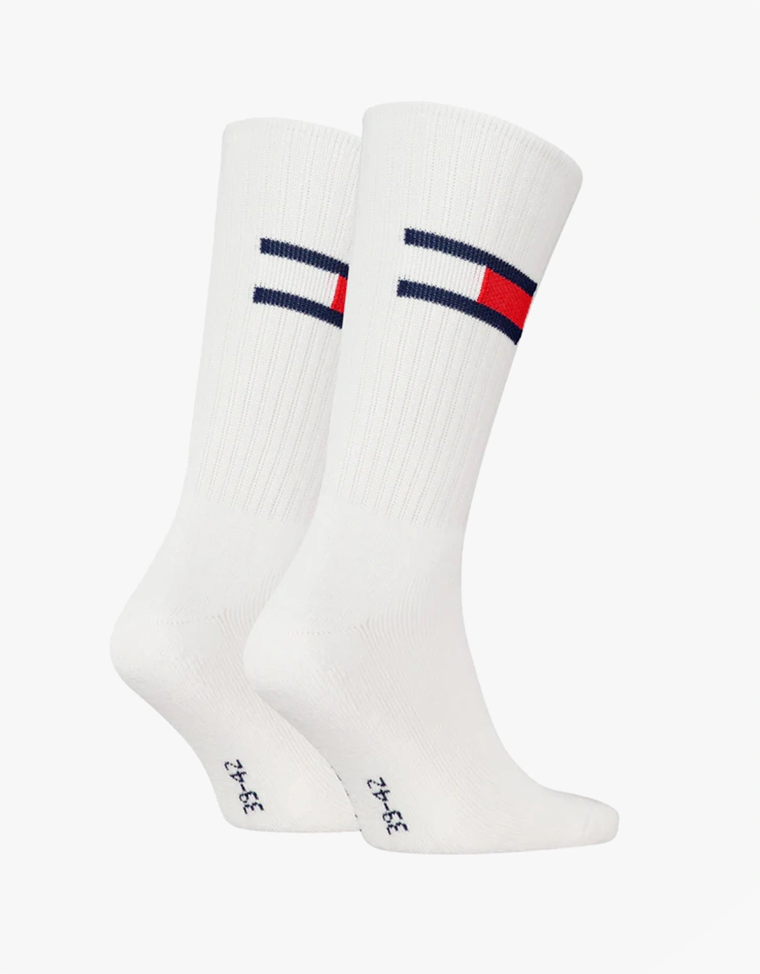 2 Pack Trainer Flag Mens Crew Socks White