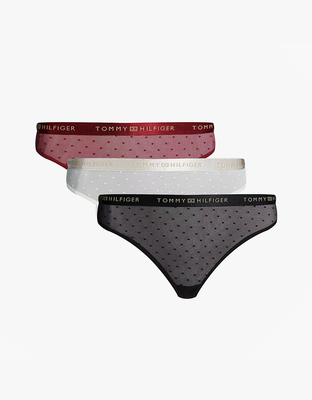Women's Tommy Hilfiger GIFT UNDERWEAR Womens 3 Pack Thongs Multicoloured - Size: 14