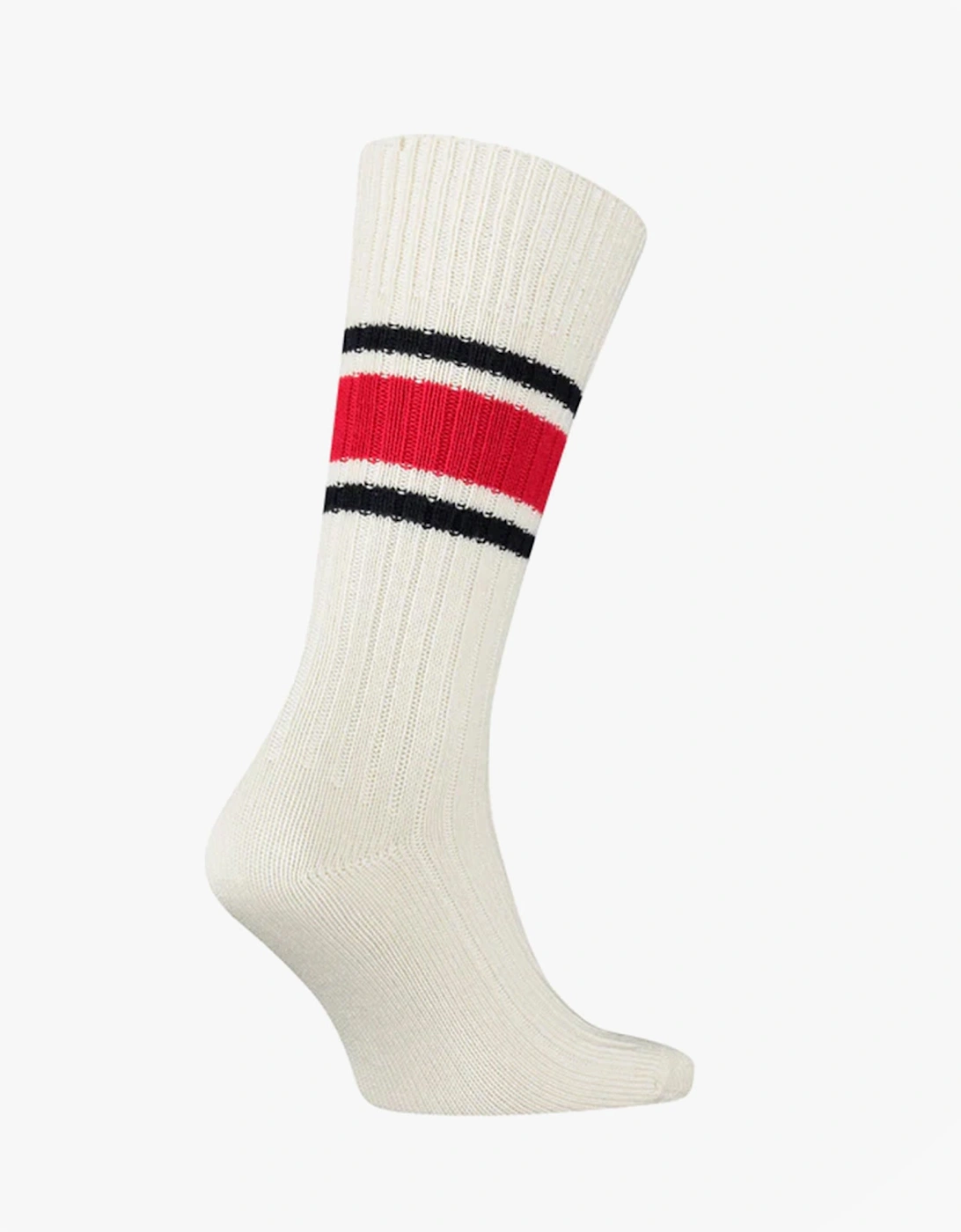 Ribbed Wool Mens Premium Trainer Socks White