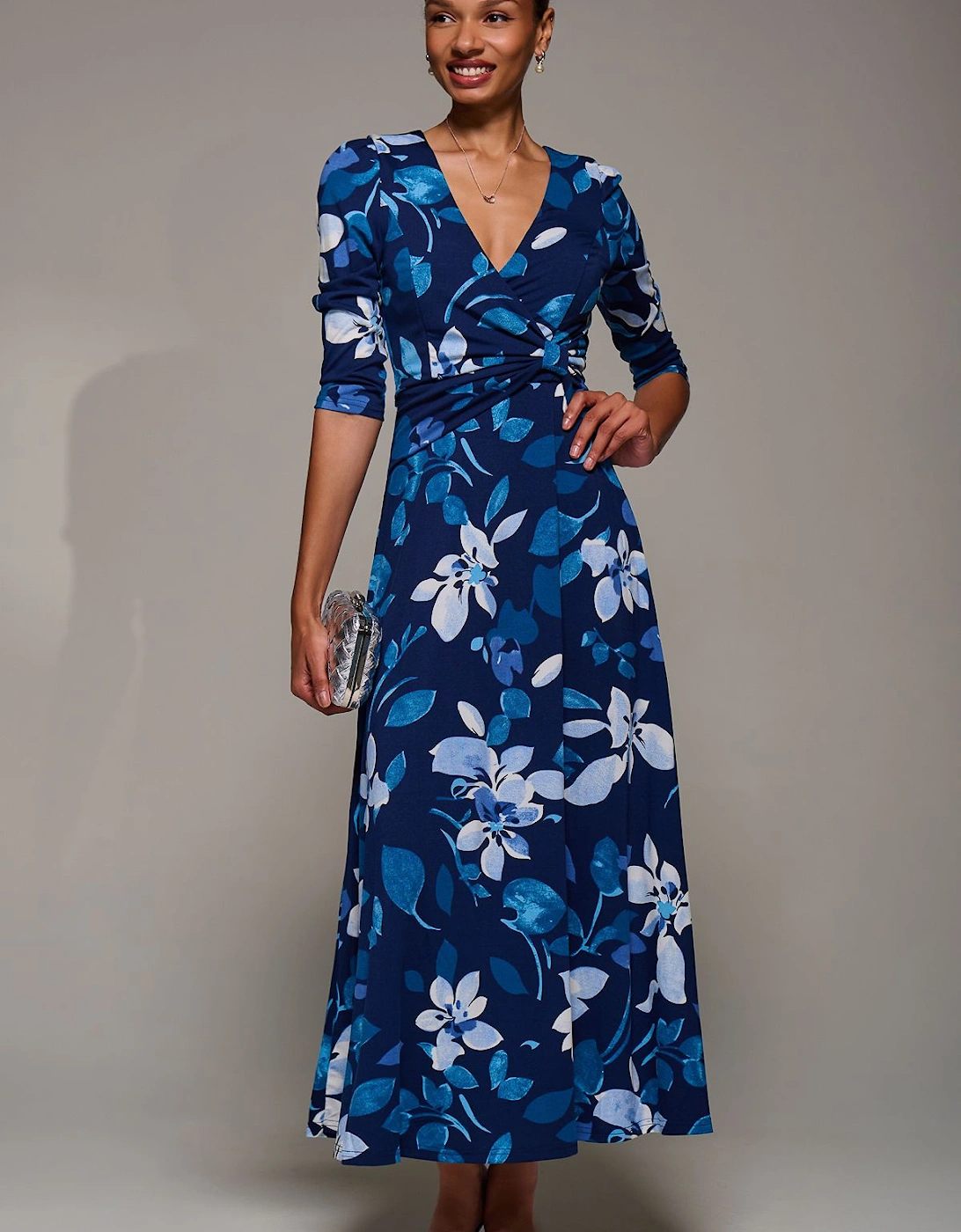 Jersey Ruched Waist Fit & Flare Maxi Dress, 2 of 1