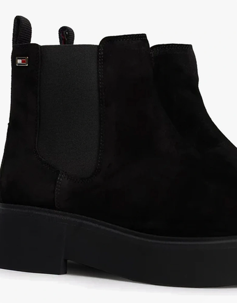 MINIMAL SUEDE Womens Chelsea Boots Black