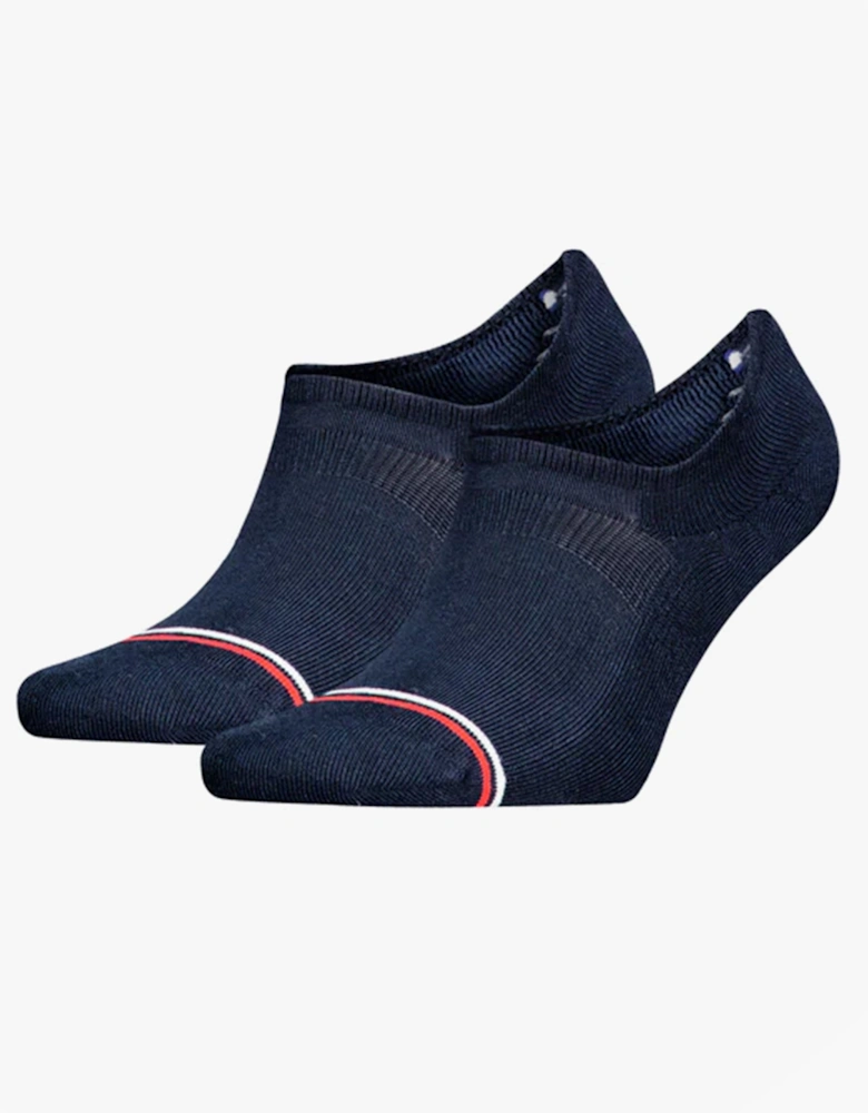 2 Pack Trainer Mens Invisible Socks Navy