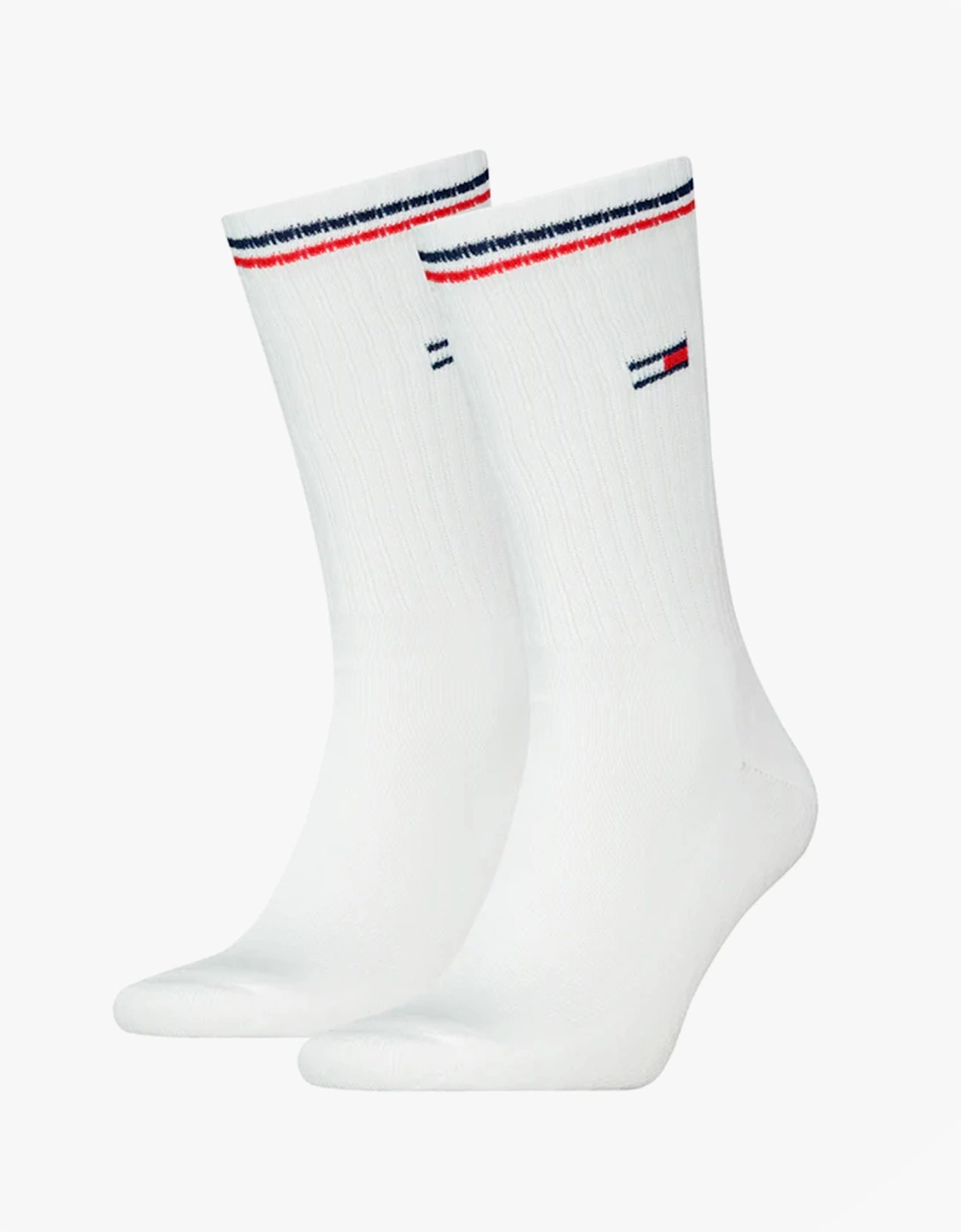 2 Pack Trainer Mens Crew Socks White, 3 of 2