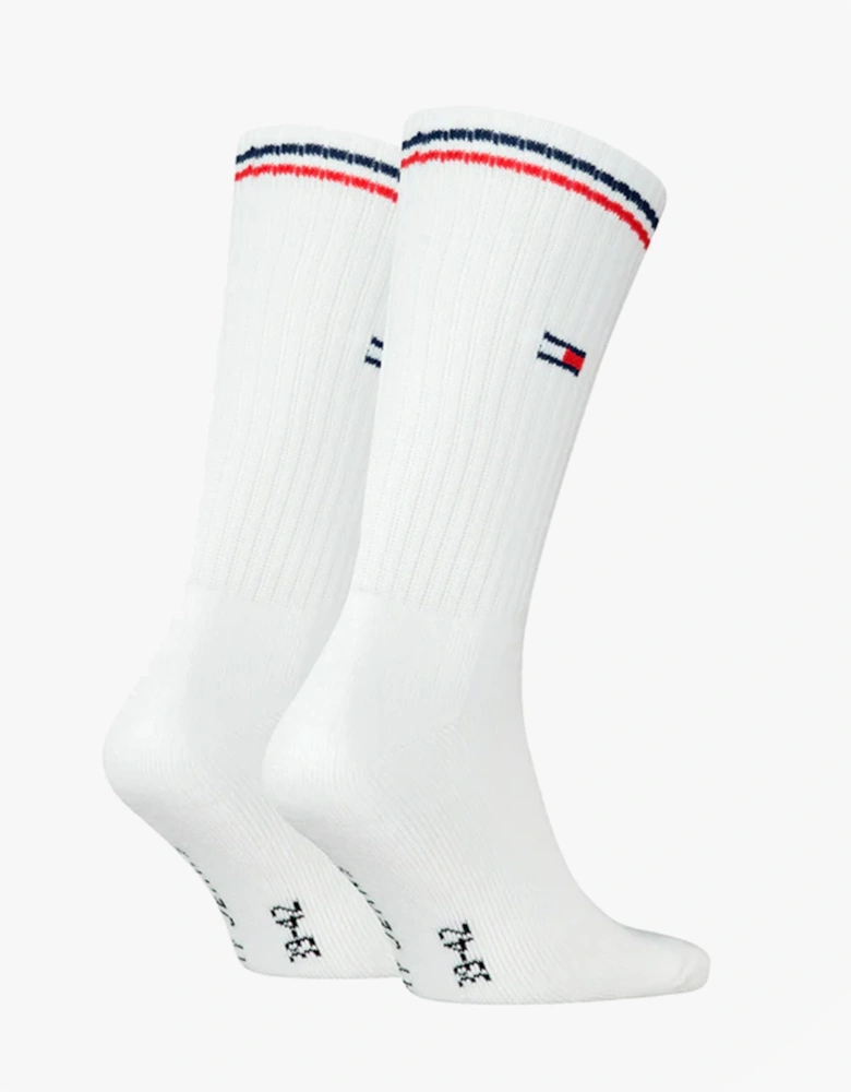 2 Pack Trainer Mens Crew Socks White