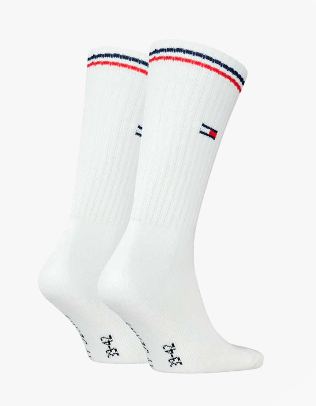 2 Pack Trainer Mens Crew Socks White