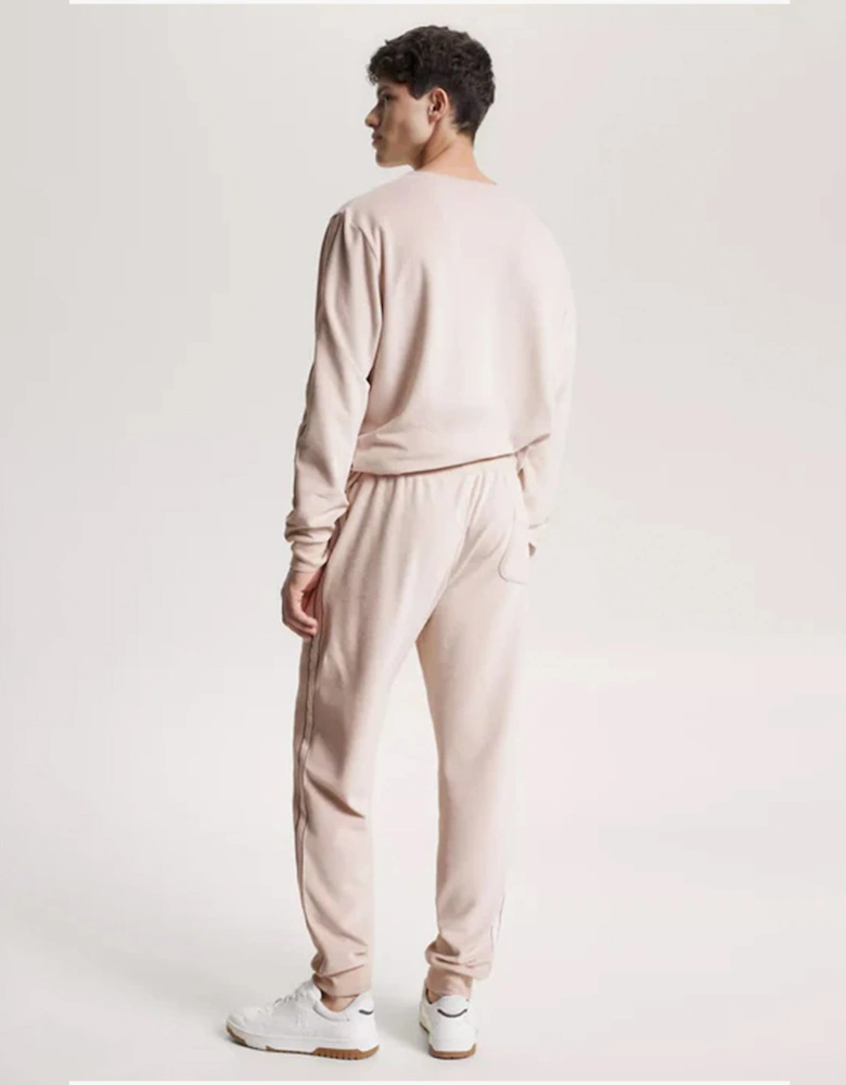 TH ESTABLISHED Mens Ribbed Velour Lounge Joggers Cashmere Creme