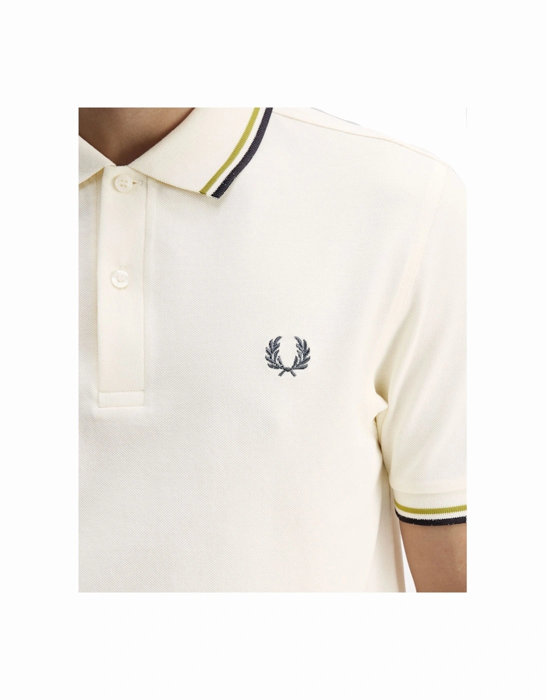 Twin Tipped Polo Shirt Ecru/Tennis Ball Yellow/Anchor Grey