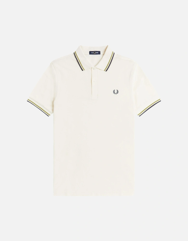 Twin Tipped Polo Shirt Ecru/Tennis Ball Yellow/Anchor Grey