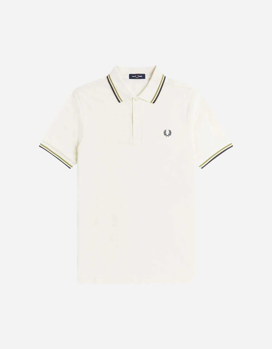 Twin Tipped Polo Shirt Ecru/Tennis Ball Yellow/Anchor Grey, 5 of 4