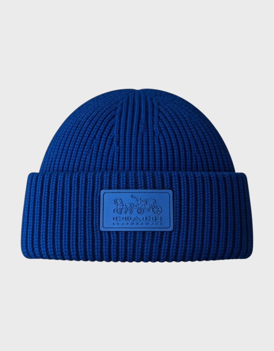 Coach Men's Navy Patch Beanie True Blue - Size: O/S
