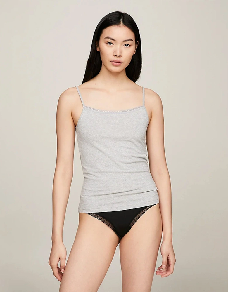 CAMI WITH LACE 2 Pack Womens White/Grey Heather