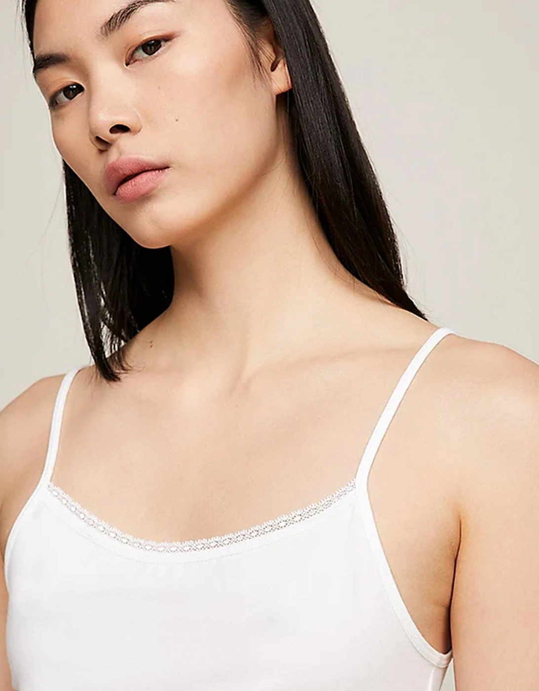 CAMI WITH LACE 2 Pack Womens White/Grey Heather