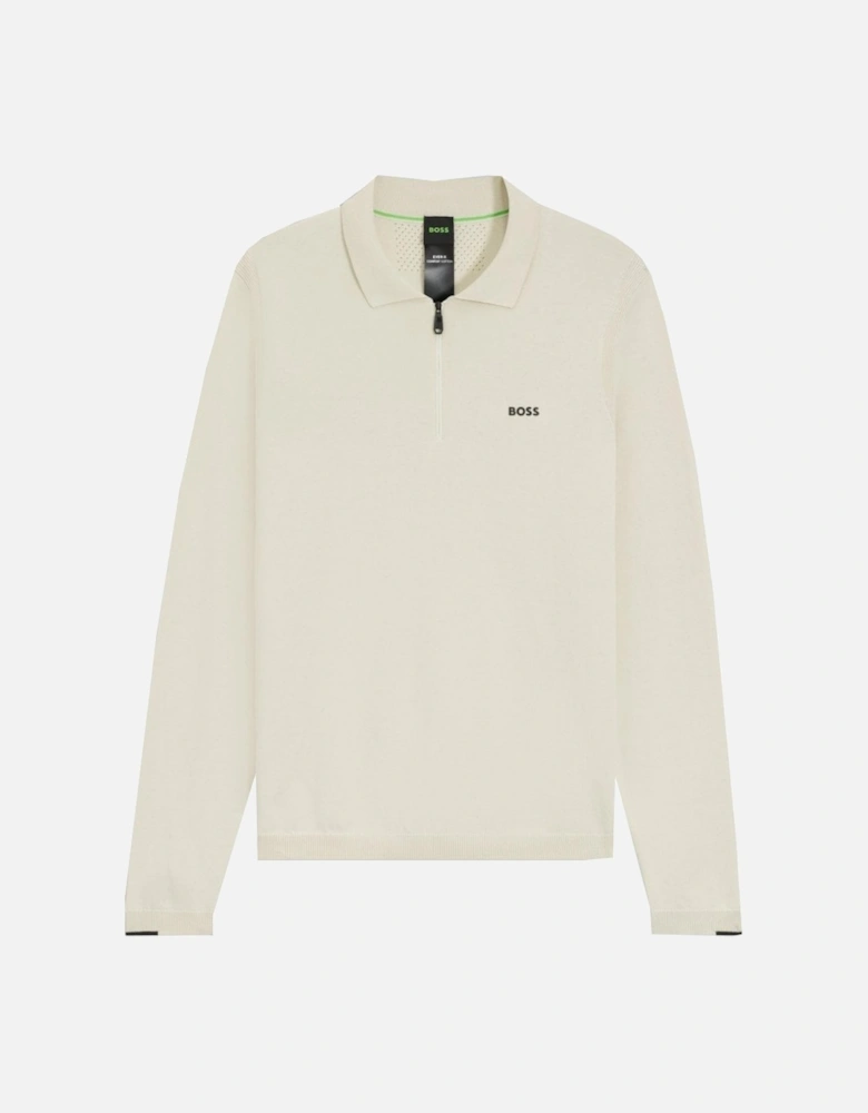 Men's White Knit With Collar Neck