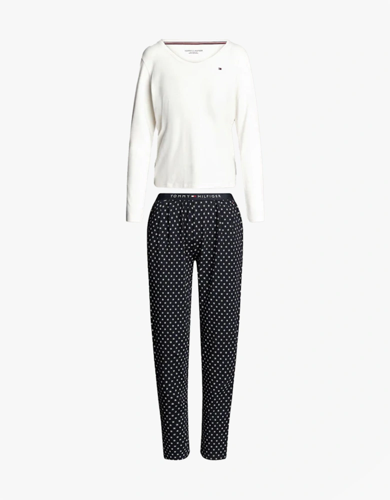 ORIGINAL Womens Pyjama Set Ancient White/Star Navy