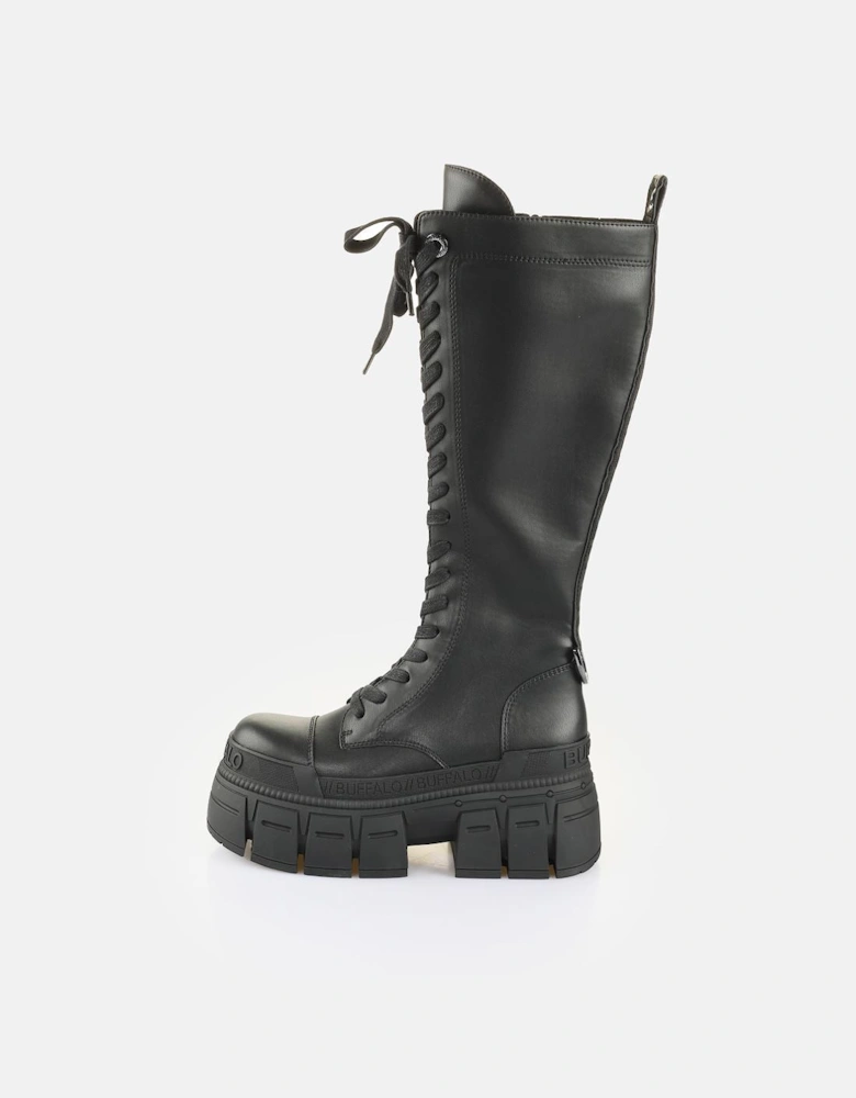 Gospher Lace Up High Women's Black Boots