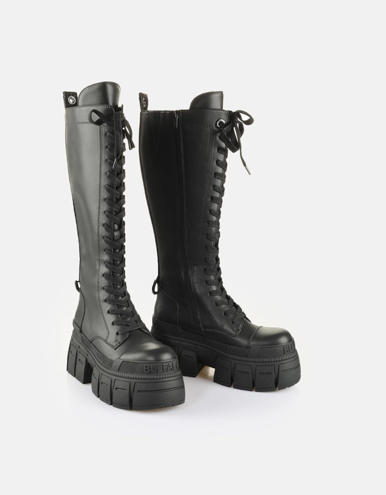 Gospher Lace Up High Women's Black Boots