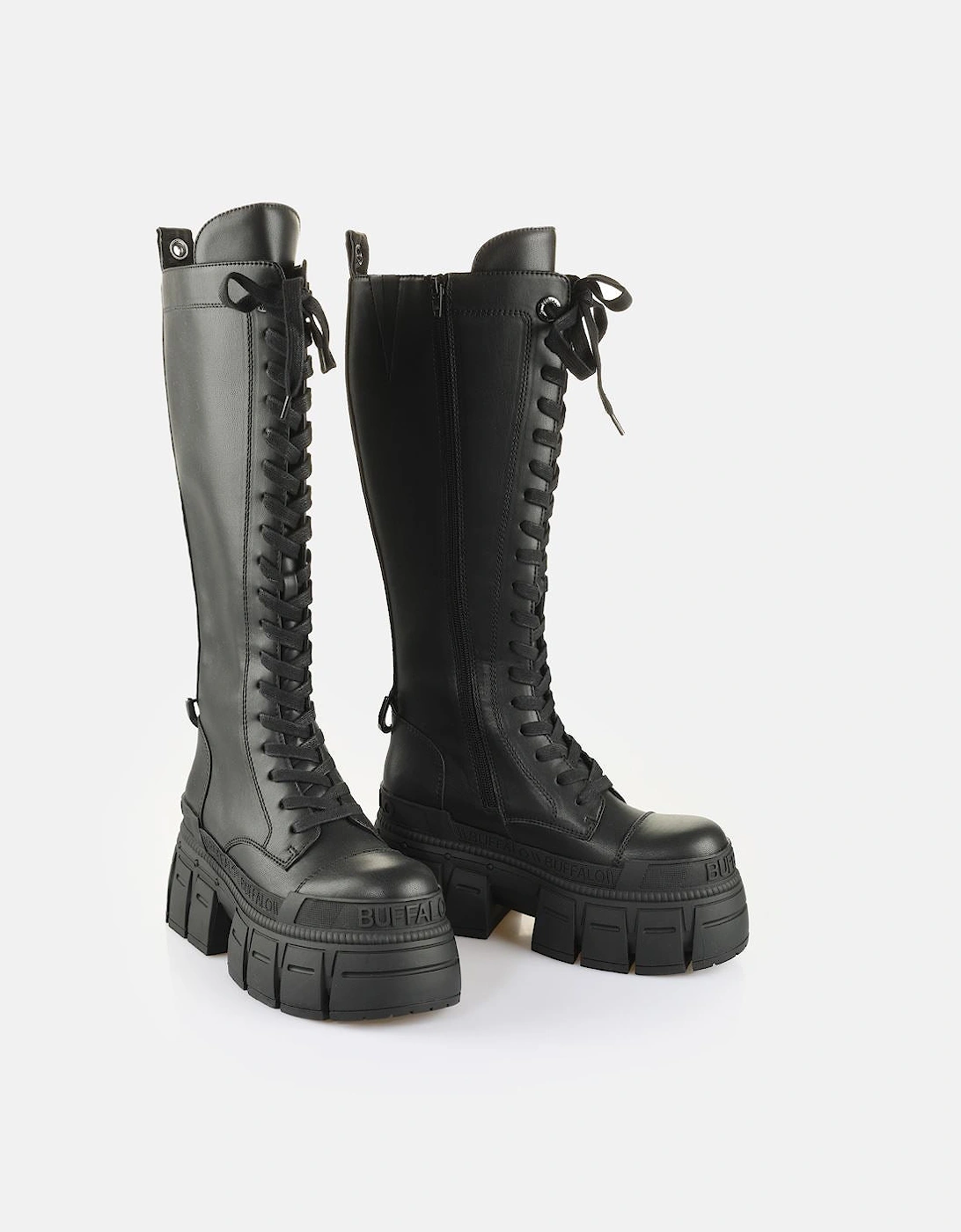 Gospher Lace Up High Women's Black Boots, 6 of 5