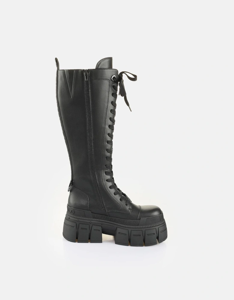 Gospher Lace Up High Women's Black Boots