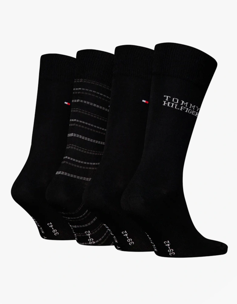 4 Pack Giftboxed Classic Mens Crew Socks Black