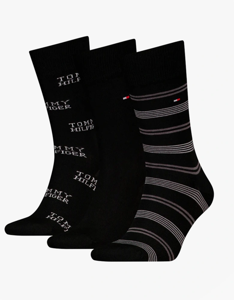 3 Pack Giftboxed Classic Mens Crew Socks Black