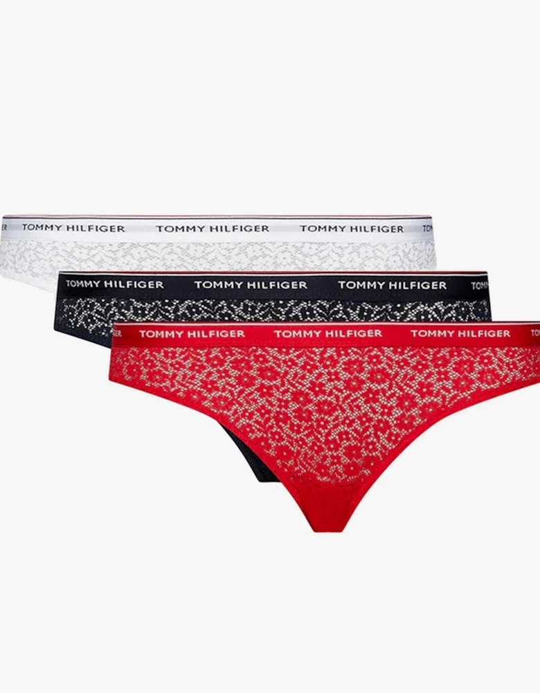 BIKINI LACE 3 Pack Womens Underwear Desert Sky/White/Primary Red