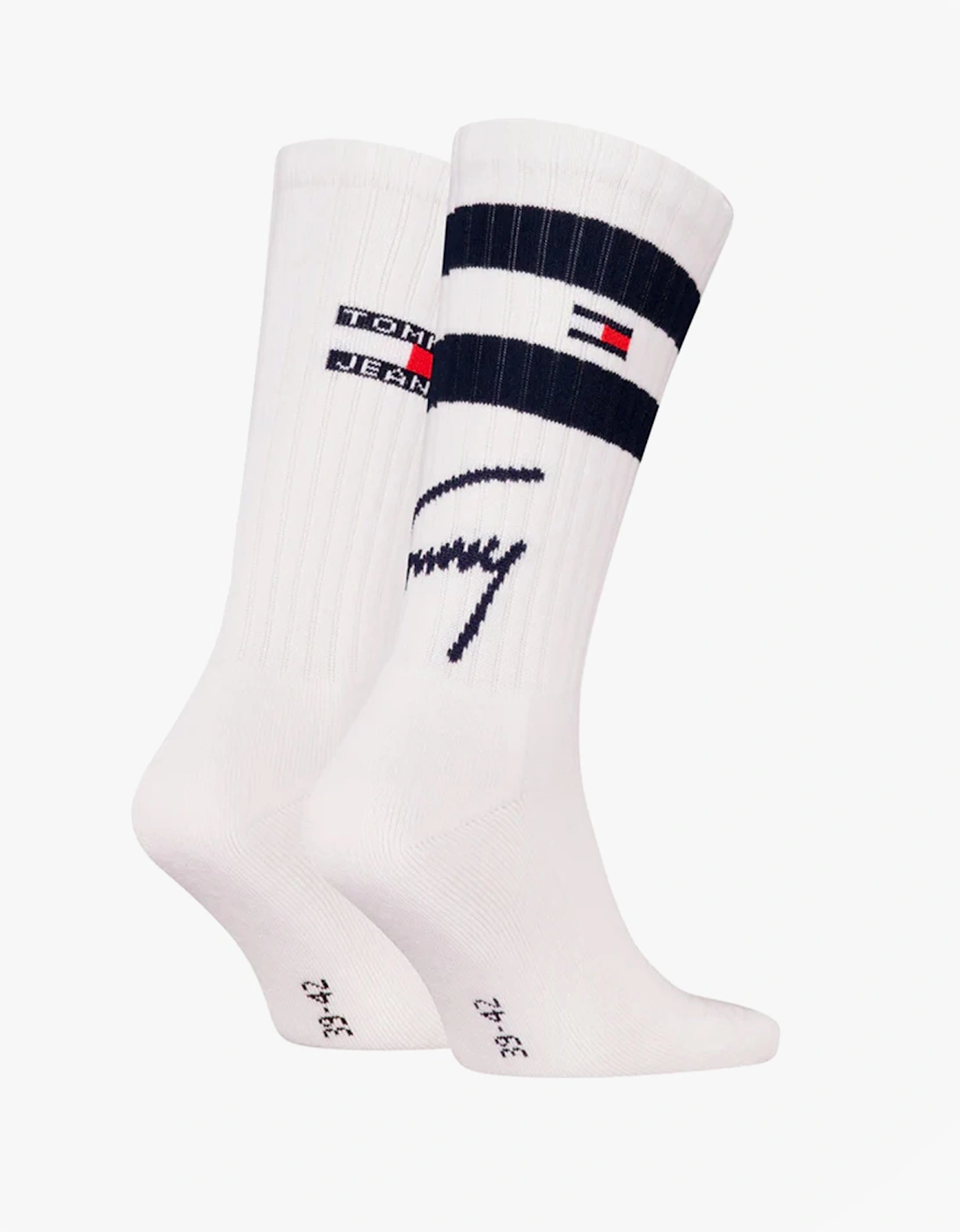 2 Pack Trainer Signature Mens Crew Socks White