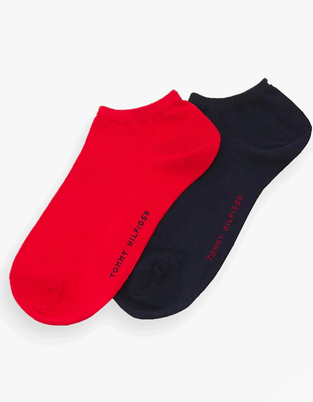 2 Pack Womens Trainer Socks Red/Navy