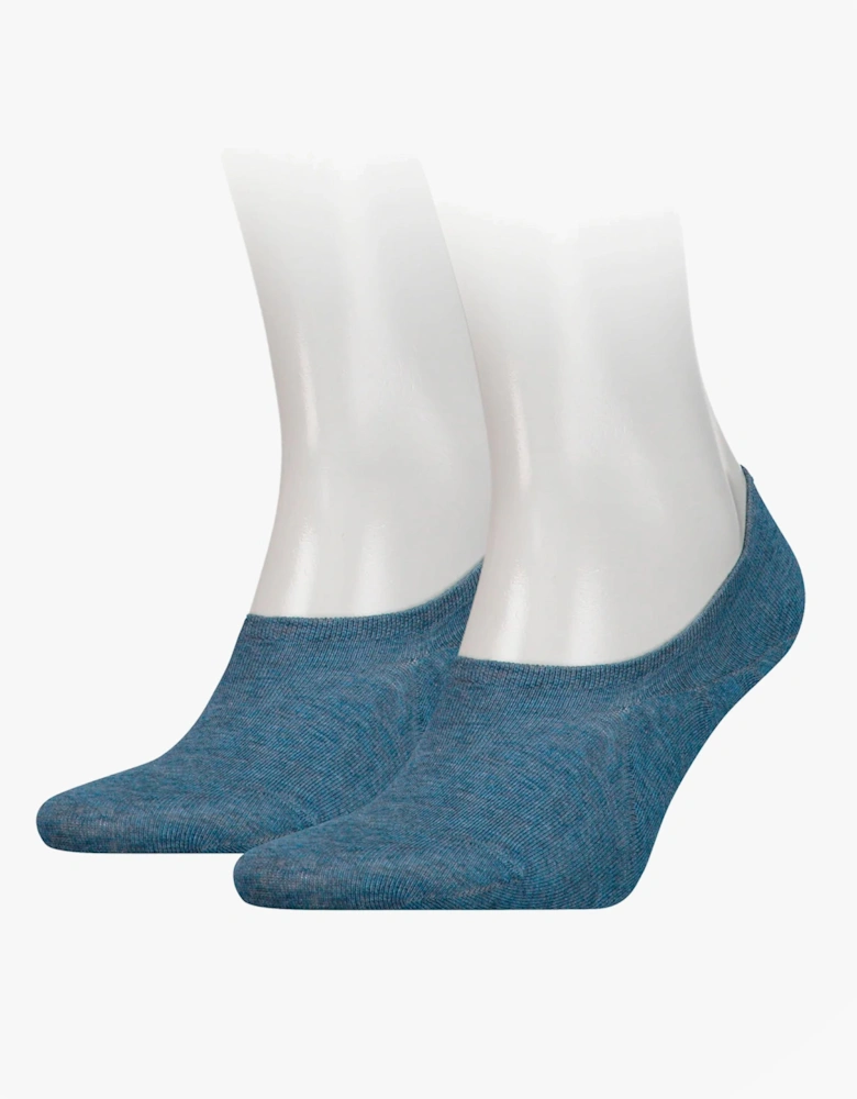 2 Pack Mens Invisible Socks Blue