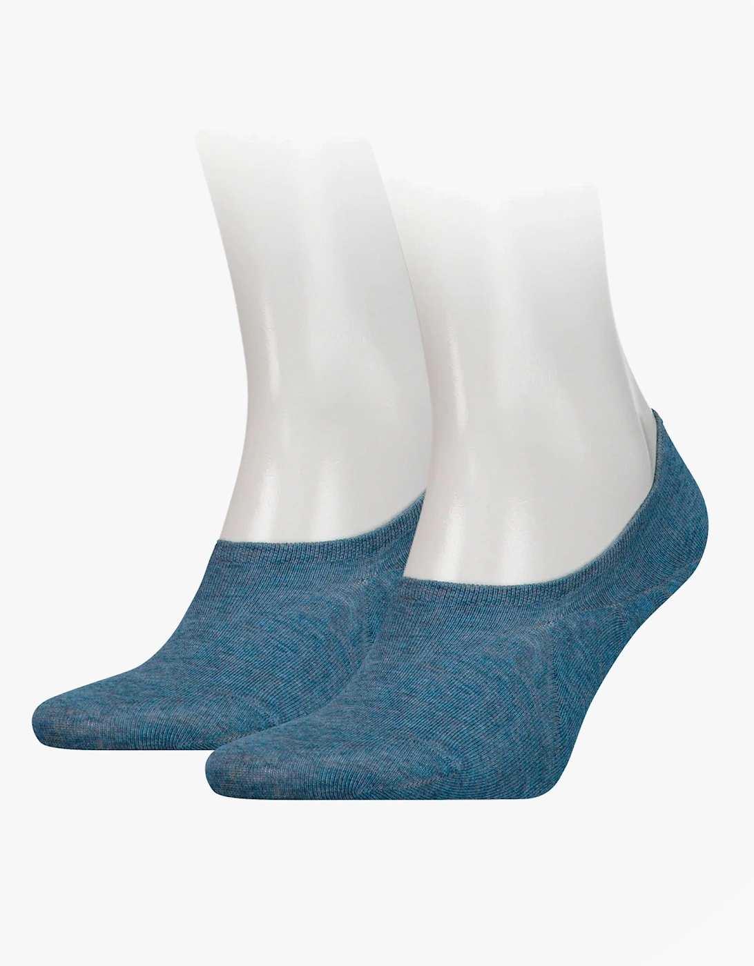 2 Pack Mens Invisible Socks Blue, 2 of 1