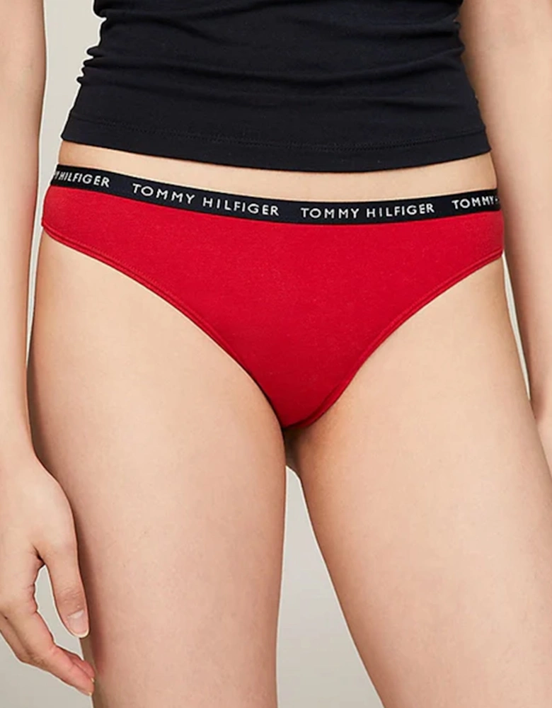 THONG 3 Pack Womens White/Desert Sky/Primary Red