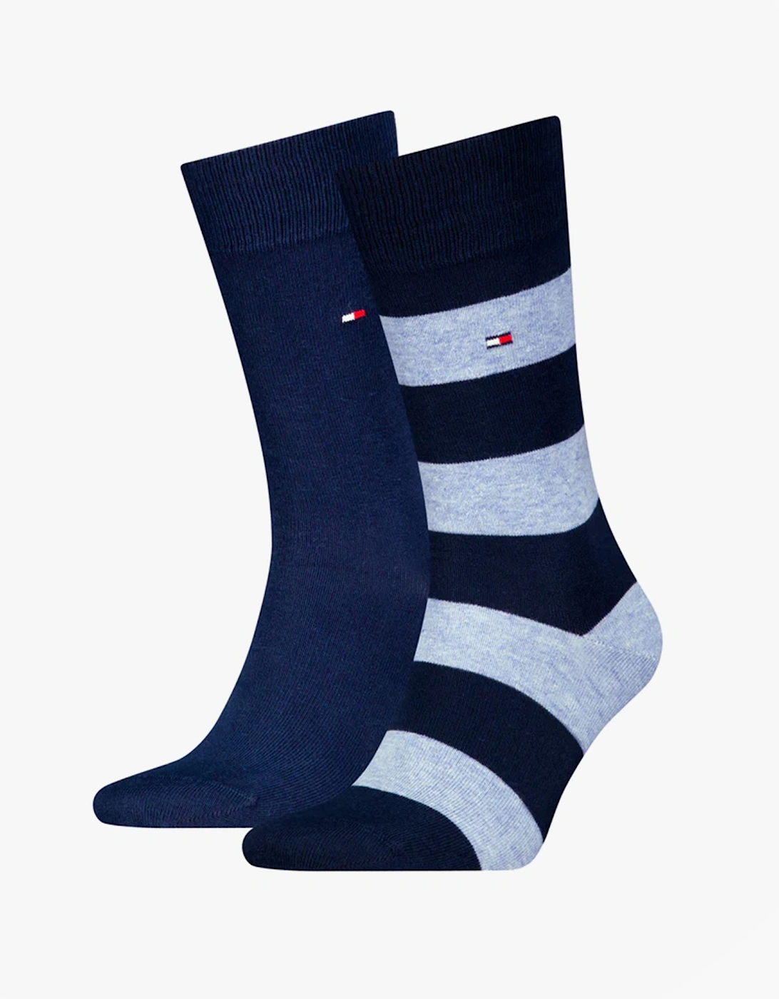 2 Pack Mens Crew Stripe Socks Light Blue, 4 of 3