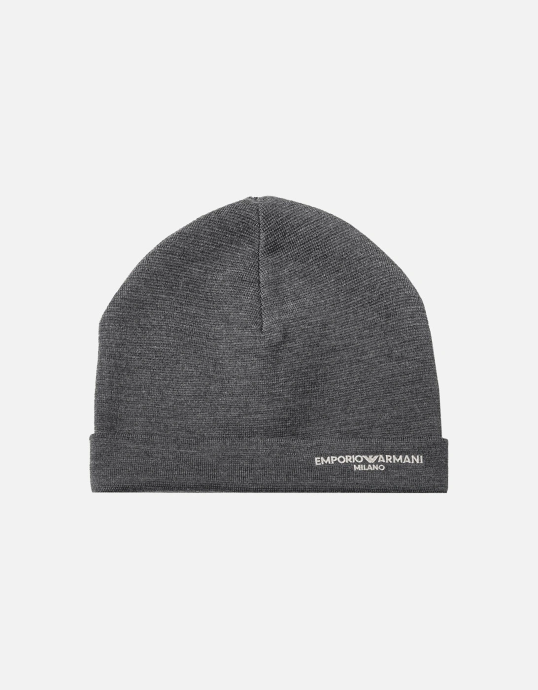 Milano Logo Grey Beanie Hat, 4 of 3