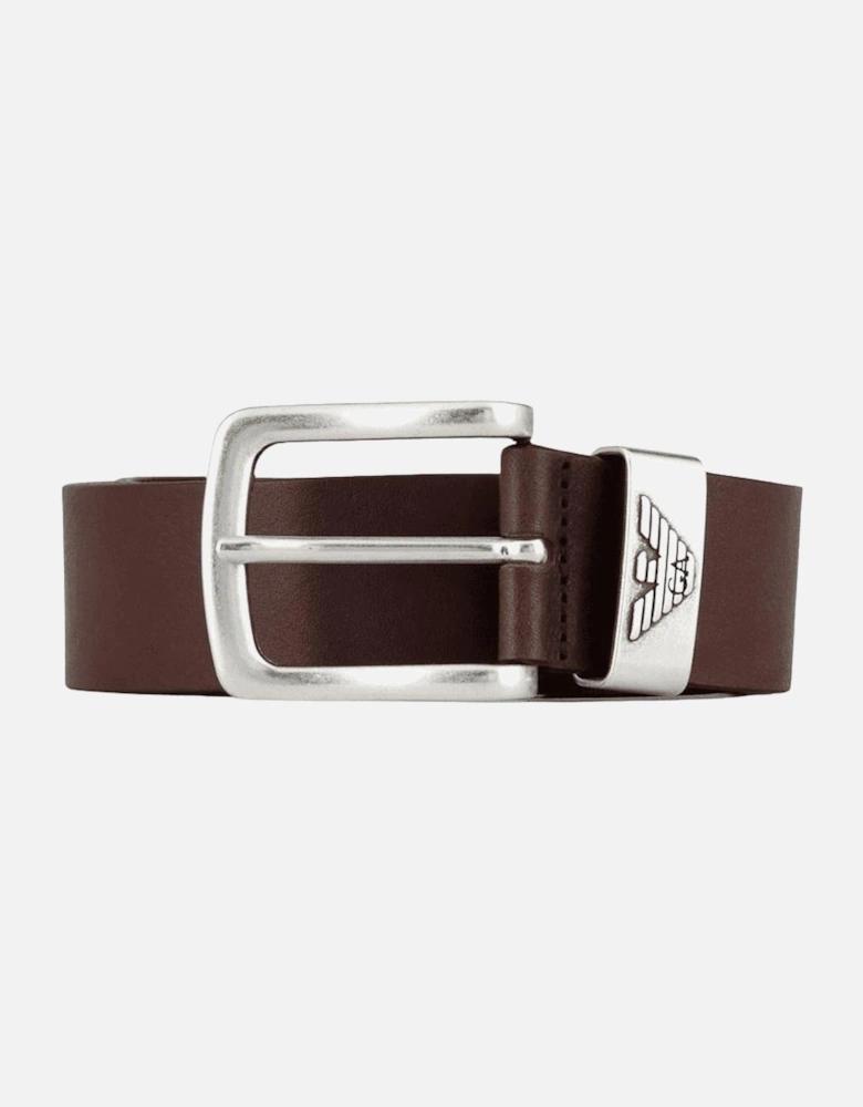 Eagle Logo Leather Brown Belt