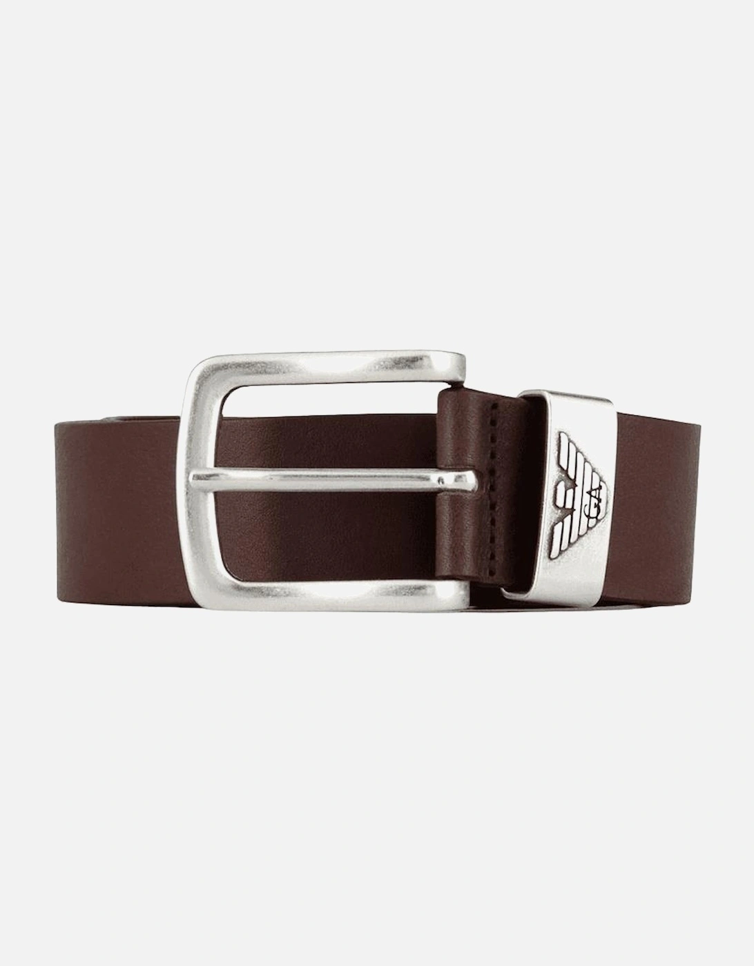 Eagle Logo Leather Brown Belt, 4 of 3