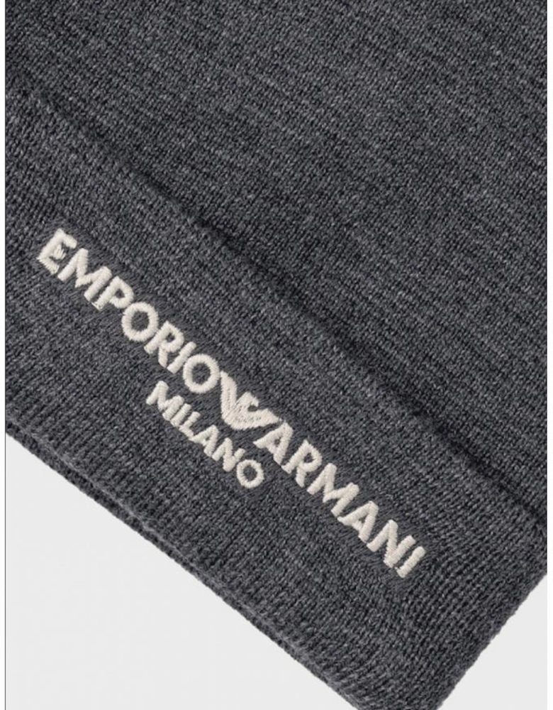 Milano Logo Grey Beanie Hat