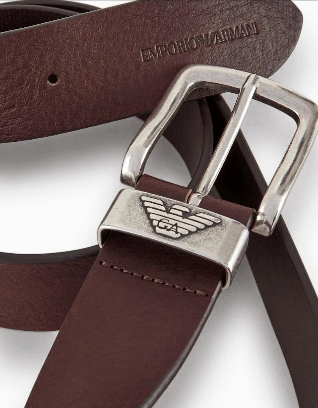 Eagle Logo Leather Brown Belt