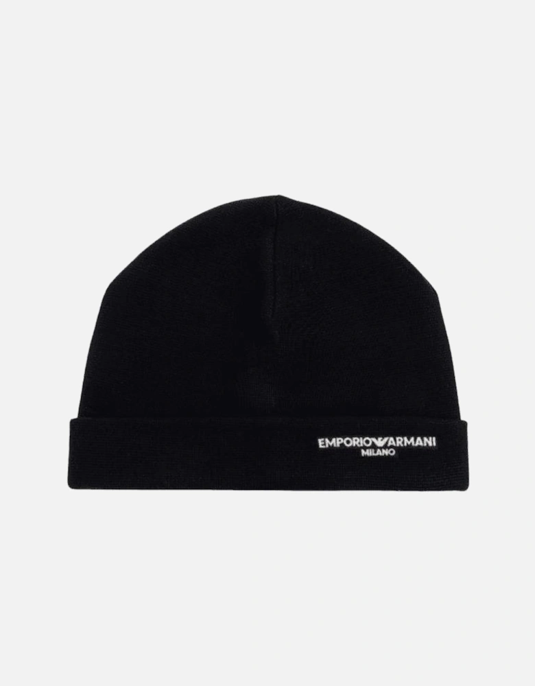 Milano Logo Black Beanie Hat