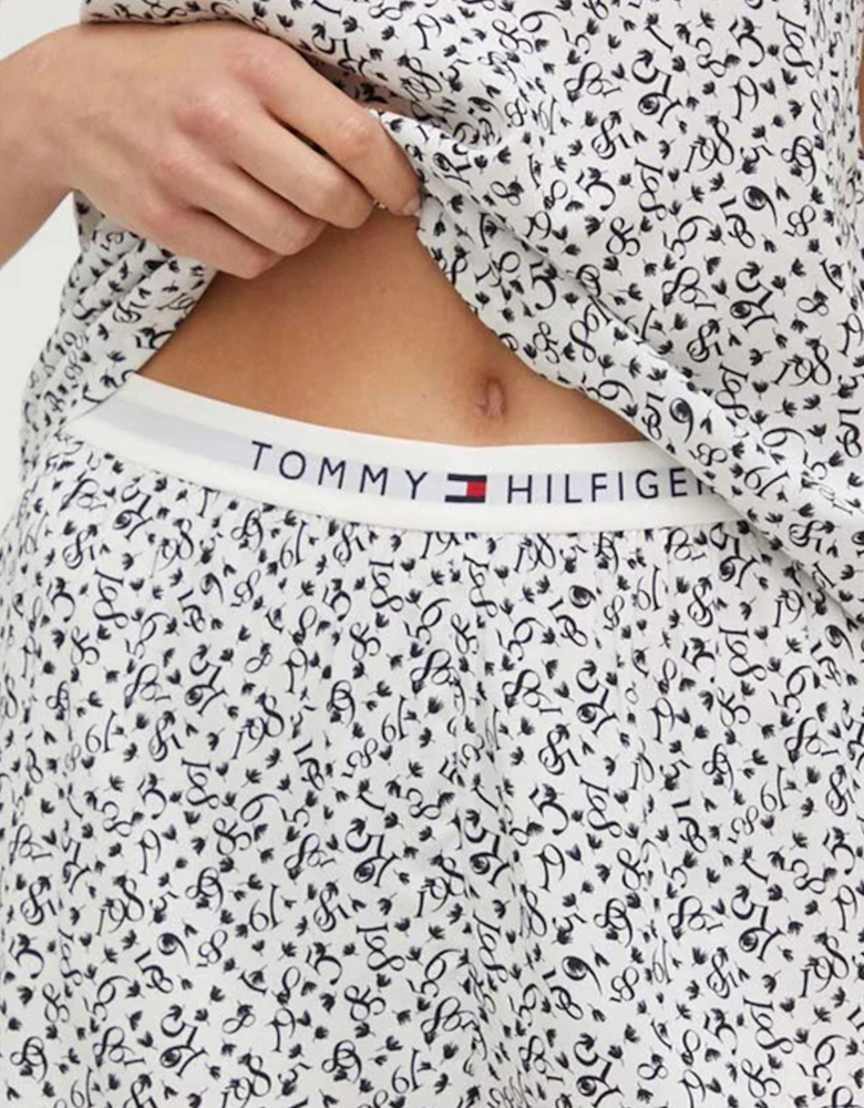 WOVEN SHORT PRINT Womens Shorts Feather Print Ecru