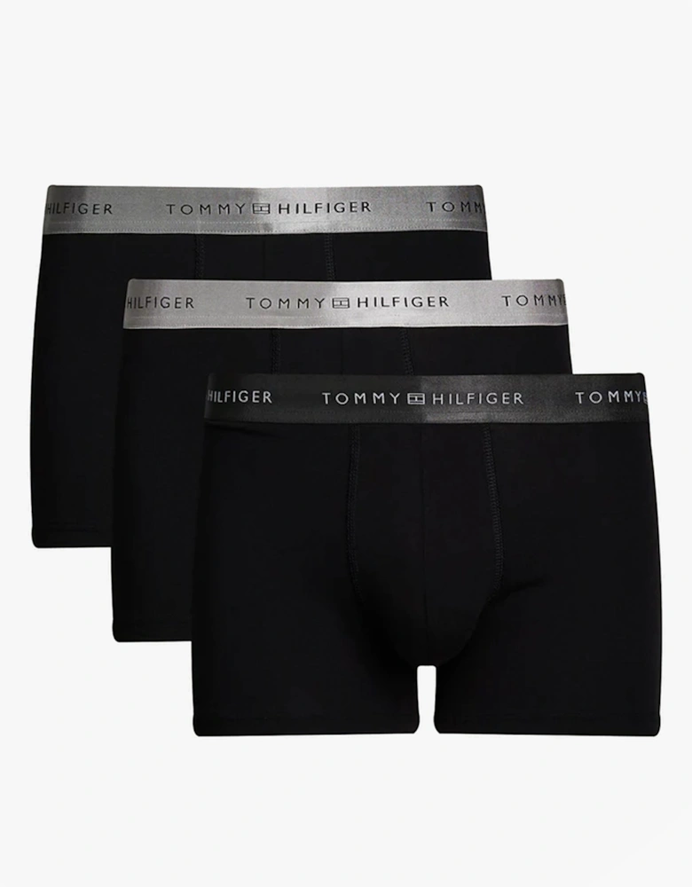 SIGNATURE COTTON Mens 3 Pack Trunks Black