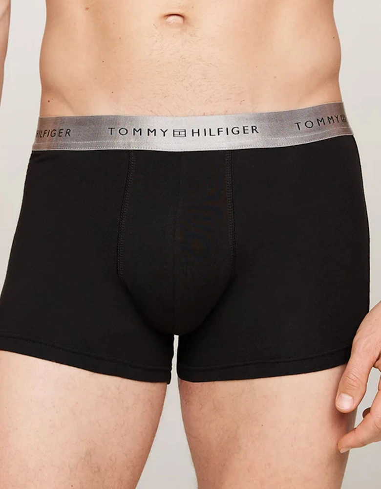 SIGNATURE COTTON Mens 3 Pack Trunks Black