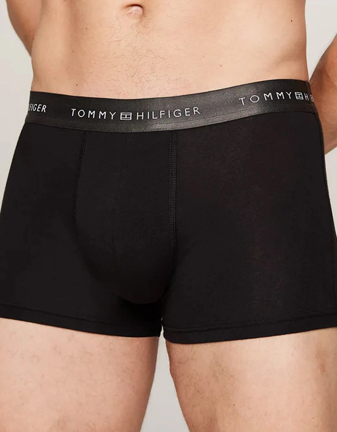 SIGNATURE COTTON Mens 3 Pack Trunks Black