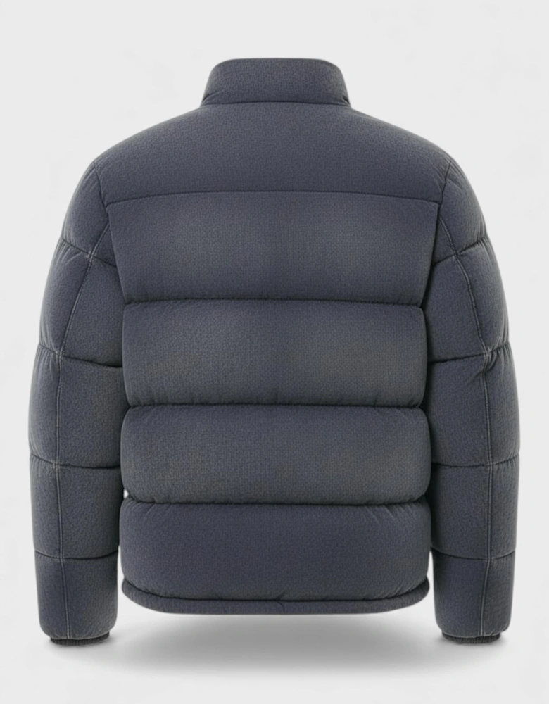 Lyle & Scott Washed Funnelled Puffer Jacket Dark Navy