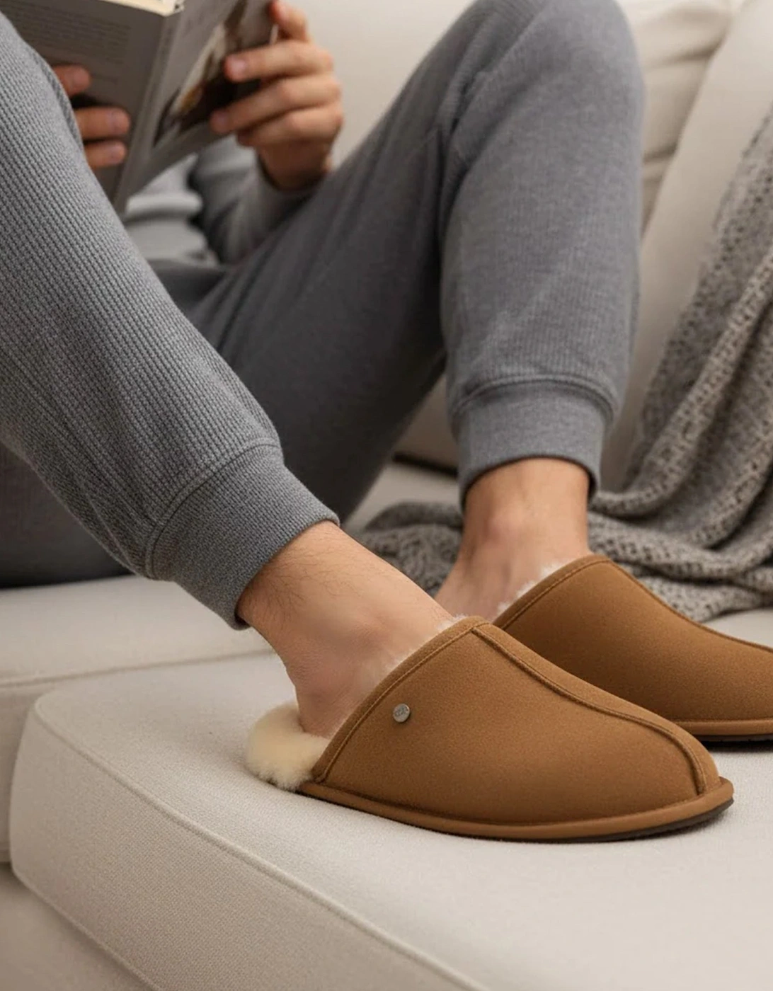 EDWIN Mens Slippers Chestnut