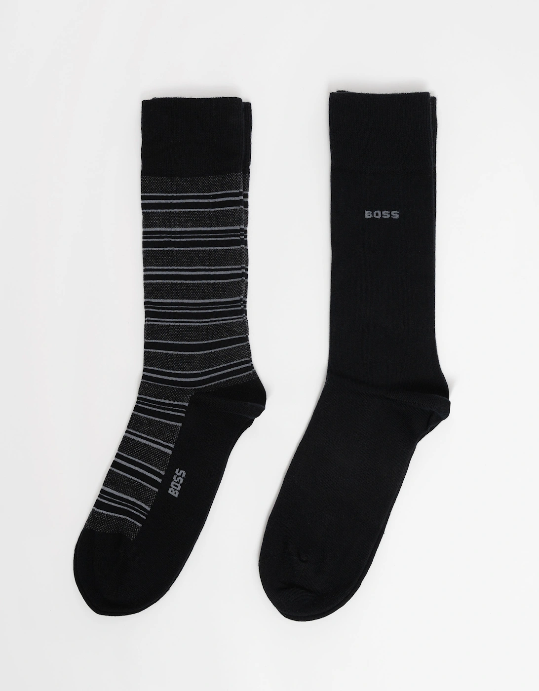 BOSS Orange 2-Pack Mens Striped Socks - Black 001, 4 of 3