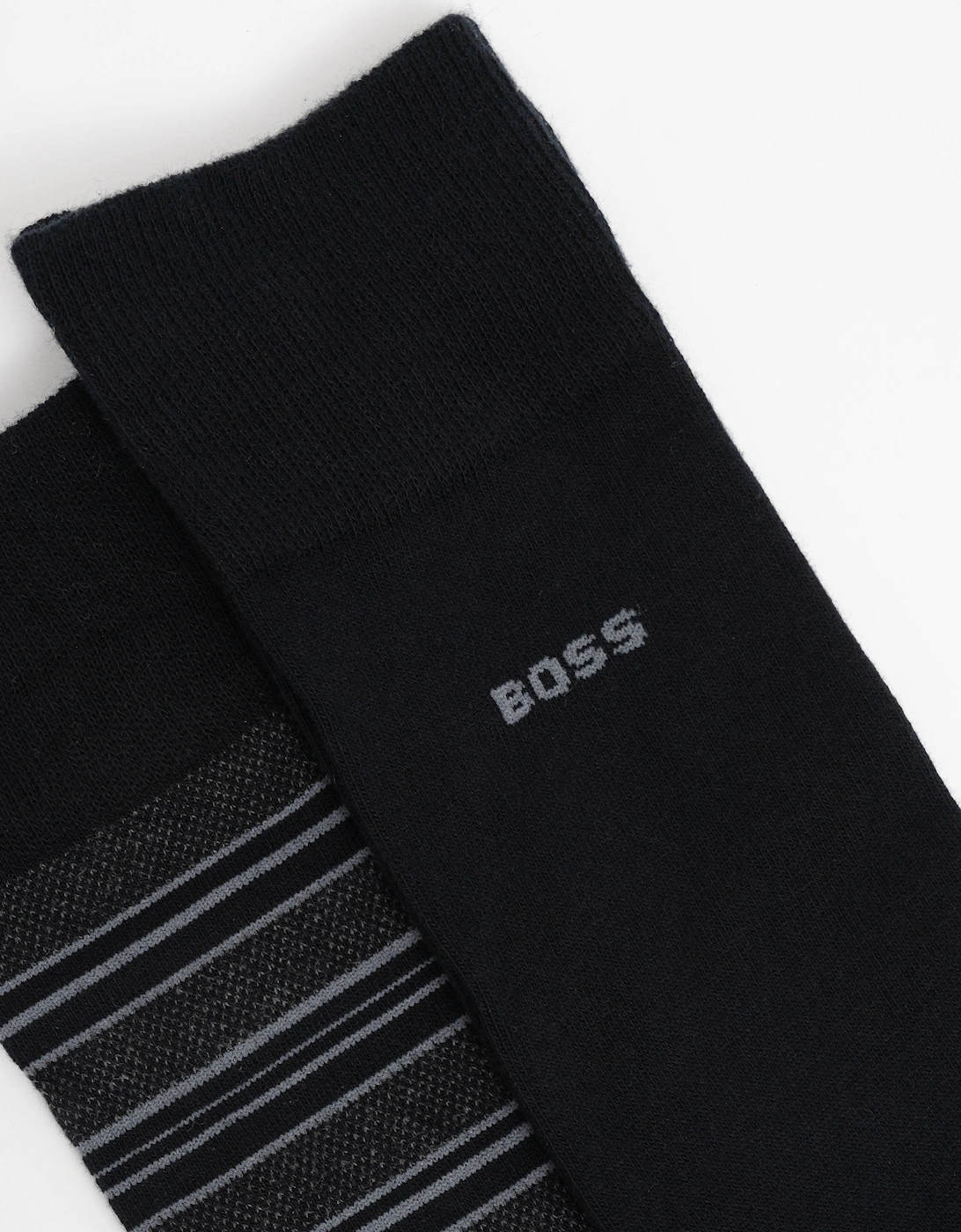 BOSS Orange 2-Pack Mens Striped Socks - Black 001