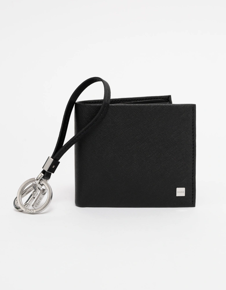 BOSS Orange Wallet and Keyring Gift Set - Black 001