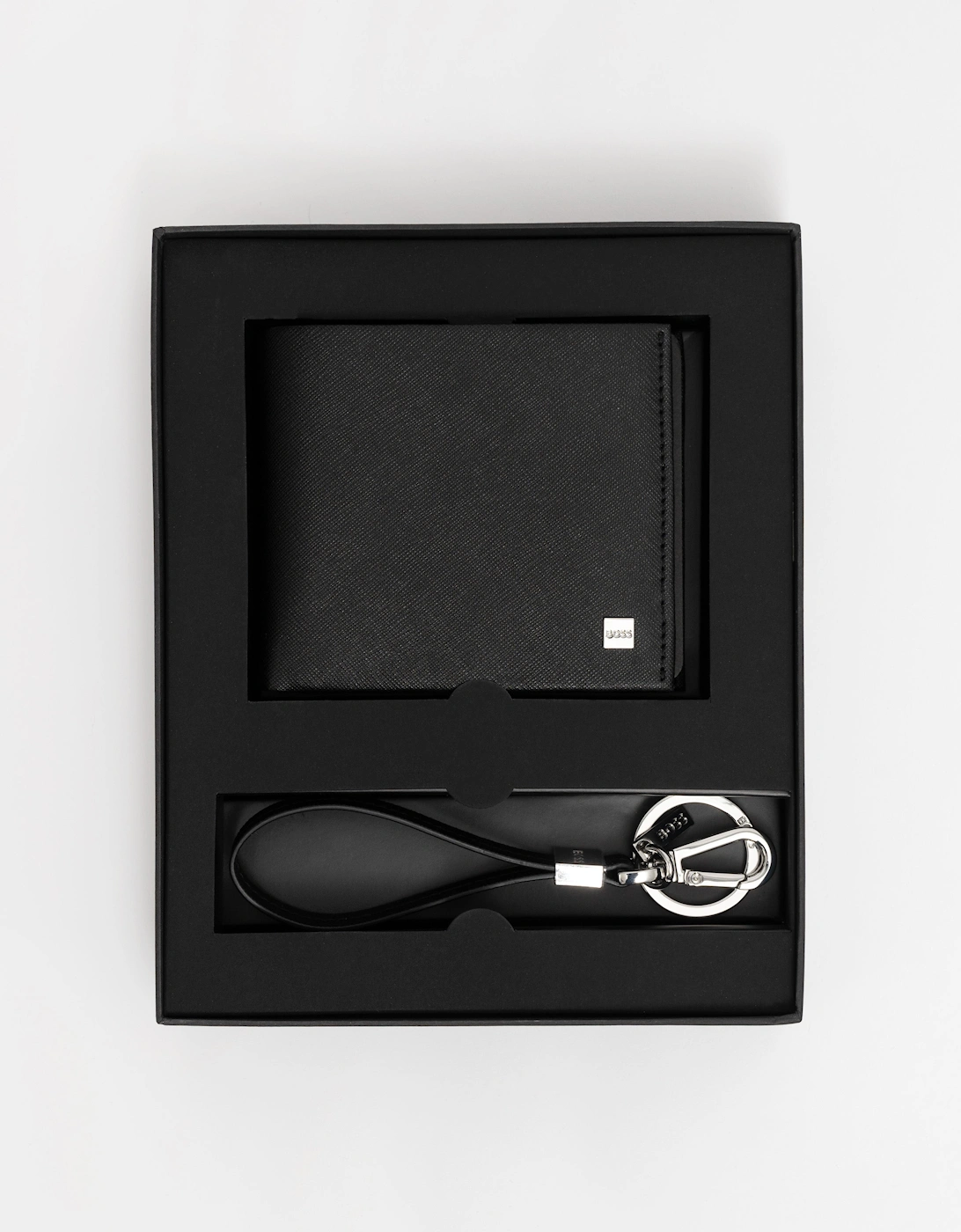 BOSS Orange Wallet and Keyring Gift Set - Black 001